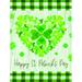 The Holiday Aisle® Happy St. Patrick's Day by Lux + Me Designs - Wrapped Canvas Print Metal | 32 H x 24 W x 1.25 D in | Wayfair