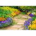 Ebern Designs A Flower Garden Metal in Green/Indigo/Yellow | 32 H x 48 W x 1.25 D in | Wayfair A6F8E5E7299043048F5B0EAF9E0CCE28