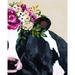 August Grove® Bestie w/ Her Flowers - Wrapped Canvas Print Canvas in Black/Pink | 16 H x 12 W x 1.25 D in | Wayfair