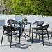 Corrigan Studio® Kosjo Round 4 - Person 27.56" Long Outdoor Dining Set Metal/Wicker/Rattan in Black | 27.56 W x 27.56 D in | Wayfair