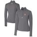 Women's Cutter & Buck Gray New York Mets DryTec Traverse Stretch Quarter-Zip Pullover Top