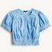 J. Crew Tops | J Crew Women's Blue Button-Front Eyelet Crop Top Size Small | Color: Blue | Size: S