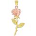 Disney Jewelry | 10k Enchanted Rose Beauty And The Beast Pendant | Color: Gold/Pink | Size: Os