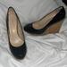 Nine West Shoes | Nine West Black Patent Leather Cork Wedge Size 9.5 M | Color: Black/Brown | Size: 9.5