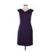Mossimo Casual Dress - Sheath V Neck Sleeveless: Purple Print Dresses - Women's Size 6