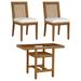 Braxton Culler Pine Isle Dining Set Glass/Wicker/Rattan | Wayfair 1023-076-SET/0120-61/HONEY