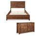 Grain Wood Furniture Montauk Standard 2 - Piece Bedroom Set Wood in Brown/Green | Queen | Wayfair SetMT0311-1D