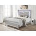 Home Design Inc. Tufted Low Profile Panel Bed w/ Headboard Lighting Wood & /Upholstered/Velvet in Brown/Gray | 59.1 H x 82.5 W x 84.6 D in | Wayfair