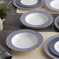 Noritake Infinity Soup Bowls, 8 1/2" 12 Oz. Bone China/Ceramic in Gray/White/Blue | 1.5 H x 8.5 W x 8.5 D in | Wayfair 4978-407D