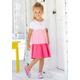 Volantkleid KIDSWORLD "für kleine Mädchen" Gr. 92/98, N-Gr, pink (weiß, rosa, pink) Mädchen Kleider Festliche mit Colorblock-Design