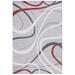 Gray/Red 144 x 108 x 0.25 in Indoor Area Rug - Orren Ellis Corri Abstract Machine Woven Polyester Area Rug in Gray/Red/Ivory Polyester | Wayfair