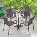 Wildon Home® Horowitz Round 4 - Person 23.62" Long Aluminum Outdoor Dining Set Stone/Concrete/Metal/Mosaic in Black/Gray/White | Wayfair