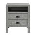 Alaterre Arden 22" W Industrial Farmhouse Bohemian Style Rectangular Nightstand w/ 2 Drawers 1 Open Shelf in Gray | 25 H x 22 W x 17 D in | Wayfair