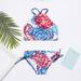 Gubotare 2 Pcs Girl Swimwear Floral Tops Drawstring Bikini Bottoms Suit Girls Suit Girls Bikini New Split Water Girls Swimsuits A 5-6