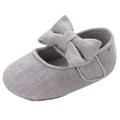 12-15 Months Baby Girls Shoes Infant Mary Jane Flats Princess Wedding Dress Baby Sneaker Shoes Toddler Kid Baby Girls Princess Cute Toddler Solid Color Bow-knot Soft Sole Shoes Gray