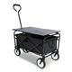 Heavy Duty Portable Folding Wagon and Collapsible Aluminum Alloy Table Combo Utility Outdoor Camping Cart with Universal Anti-slip Wheels & Adjustable Handle Along with Metal Board Desktop Black