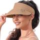 Sonnenhut Damen Stroh Sonnenschild Uv Schutz 50, Sonnenkappe, Sonnencap, Sonnenvisier, Visor, Schirmkappe, Sun Hat Women, Sonnenhut für Frauen, Strand Sonnenvisor, Sonnenschirm faltbar