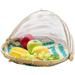 Food Serving Tent Basket Covered Oval Bamboo Serving Woven Food Dry Containers