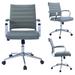 Modern Office Chair, Executive Mid-Back Conference Room Chair in PU Leather with Wheels and Arms