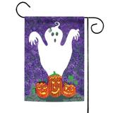 Ghost and Jack-O-Lantern Halloween Outdoor Garden Flag 18" x 12.5"