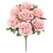 Set of 2 Deluxe Blush Pink Artificial Elegant Rose Flower Stem Bush Bouquet 17in - 17" L x 10" W x 10" DP