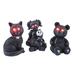 6.5" Black and White LED Lighted Kitty Cat Halloween Figurine