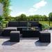 Large Outdoor Wicker Sofa Set, PE Rattan, Movable Cushion, Sectional Lounger Sofa.