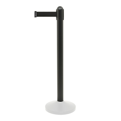 Securit® Absperrsystem Pfosten "Retractable Black", witterungsbeständig, mit 202cm langem, schwarzen Nylonband, exkl. Fuß 95x6,4x6,4cm | 1,7kg Image