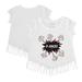 Girls Youth Tiny Turnip White Arizona Diamondbacks Baseball Pow Fringe T-Shirt