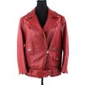 Gucci Jackets & Coats | Gucci Red Lamb Leather Biker Belted Silver Full-Zip Heavy Moto Jacket 40 New S | Color: Red/Silver | Size: S