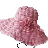 Women Super Wide Brim Sun Hat UPF50+ Waterproof Bucket Hat for Fishing Hiking Camping(M-58cm Light pink)