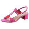 Sandalette MARCO TOZZI, Damen, Gr. 38, pink (pink kombiniert), Textil, Lederimitat, elegant, Schuhe, Blockabsatz, Sommerschuh, Riemchensandale mit verstellbarer Schnalle