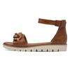 Riemchensandale MARCO TOZZI, Damen, Gr. 40, braun (cognac), Lederimitat, modisch, Schuhe, Keilabsatz, Sommerschuh, Sandalette, mit Zierkette Ton in Ton