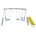 XDP Recreation Play All Day Metal Swing Set with Fun Glider Bench Swing Seats Trapeze Wave Slide