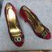 J. Crew Shoes | J Crew Collection Velvet And Leather Heels | Color: Black/Red | Size: 7.5