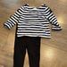 Kate Spade Matching Sets | Kate Spade Baby Striped Top And Solid Black Pant With Bows | Color: Black/Blue | Size: 6mb