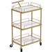 BarberPub Salon 3-Tier Rolling Trolley for Storage Beauty Movable Cart Organizer with Shelves 2098