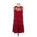 Bleuh Ciel Casual Dress - Shift Crew Neck Sleeveless: Red Dresses - Women's Size Small
