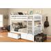 Claire Twin/Twin Bunk Bed with Drawers and Tray, White - KFTTCLDRWHT6