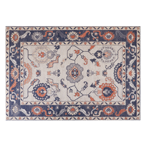 Teppich mehrfarbig aus Baumwolle Polyester 160 x 230 cm Orientalisches Muster gestaltet Vintage Heimtextil