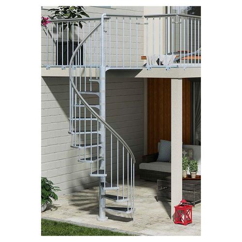 DOLLE Außentreppe Gardenspin mit Trimax-Stufen Gartentreppe Wendeltreppe, 328-376 cm, 125 cm