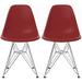 Set of 2 Modern Designer Plastic Dining Chairs with Aluminum Metal Legs, Accent Side Chairs