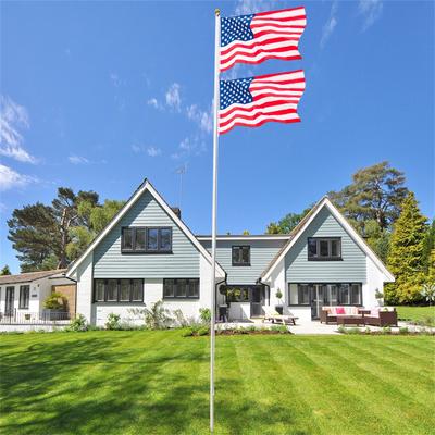 20ft Outdoor Sectional Halyard Pole US America Flag Flagpole Kit