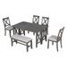 Solid Wood Space Saving Foldable Table and 4 Chairs with Bench