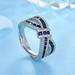 WQJNWEQ Home Bowknot Diamond Ring Women S inlaid Irregular Cross Ring Ribbon Ring Geometric Type Birthday Present