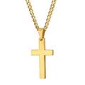 Simple Plain Cross Pendant Chain Necklace Jewelry Men Black/Gold/Sliver Z3K7
