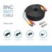KONKIN BOO CCTV Security Camera BNC Cable Siamese Pre-Made 2-in-1 Video and Power Universal Wire PVC Black Cord 100 feet