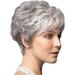 1PC Fashion Ladies Wigs Women s Wig Short Silver Grey Wig Natural NEW Hair --- F0F0