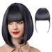 niuredltd wig female air bangs double sideburns hairpiece with hairpin fiber bangs bangs fringe with temples hairpieces for women clip on air bangs flat bangs hair extension