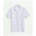 Brooks Brothers Men's Irish Linen Camp Collar, Fun Stripe Short-Sleeve Sport Shirt | Light Blue | Size Small